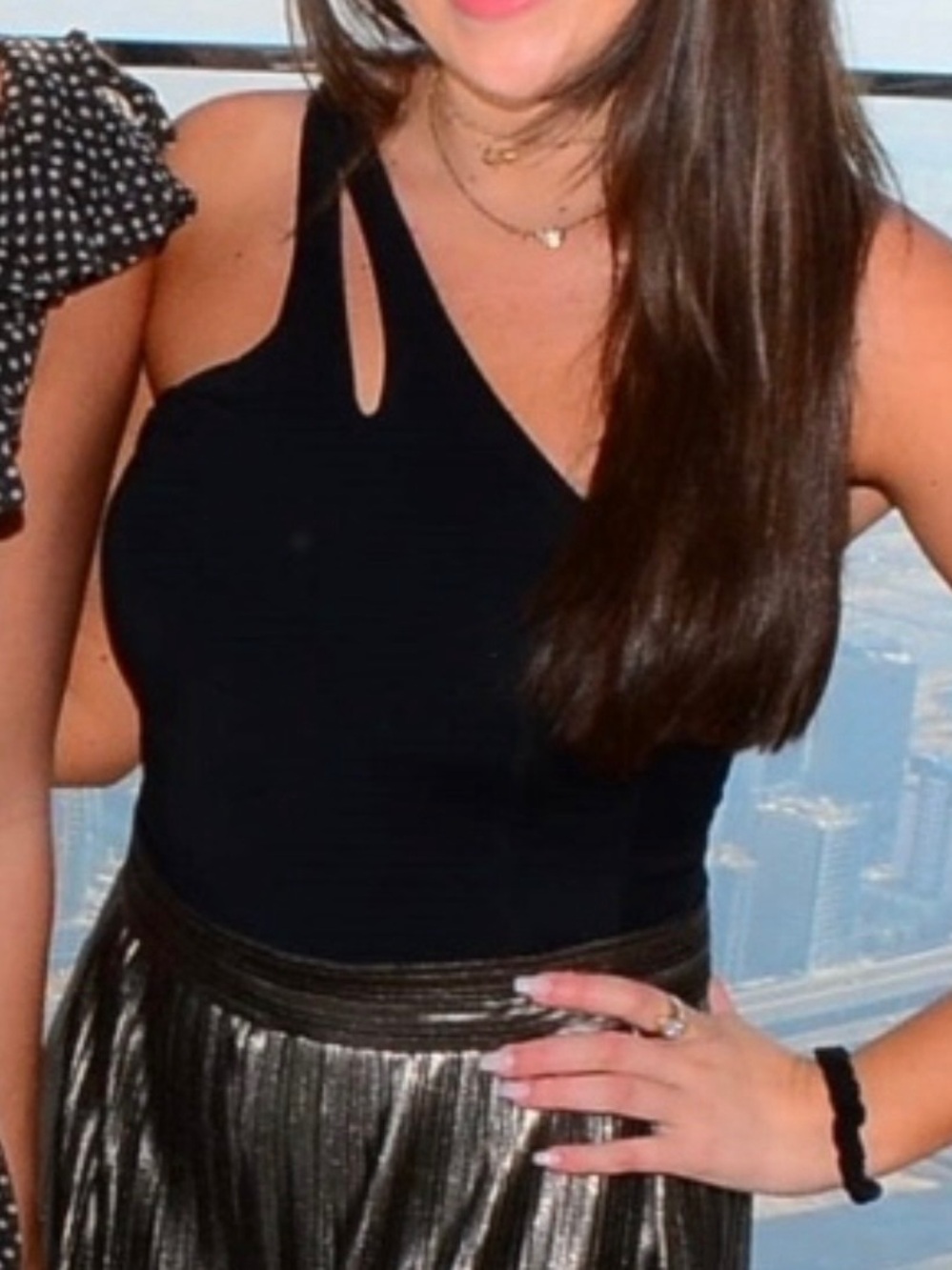 Black one shoulder Bodysuit